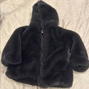 Zara Black Faux Fur Kids Puffer Jacket